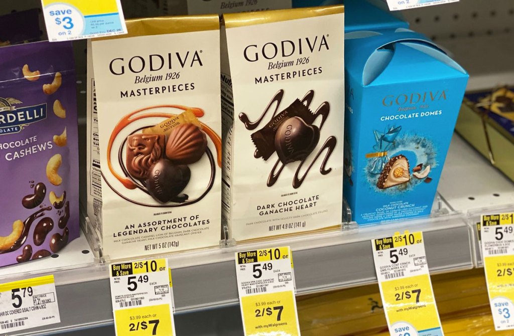 godiva chocolates on walgreens shelf