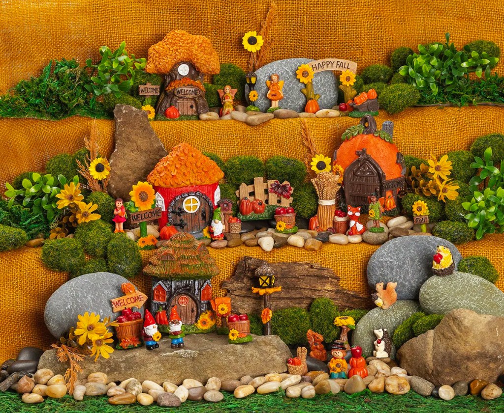 fall themed fairy garden set