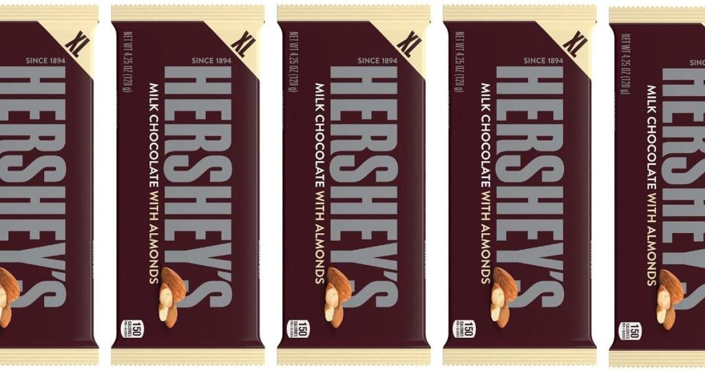 Hershey's w/ Almonds XL Size Candy Bars 12-Count Box