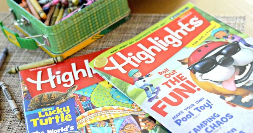 Highlights magazines on table