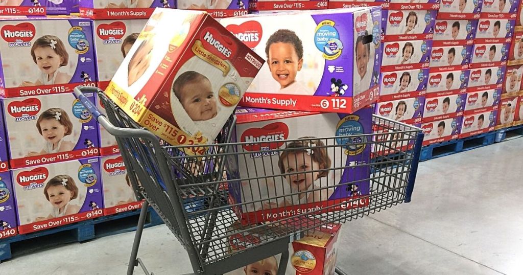 huggies diapers in cart