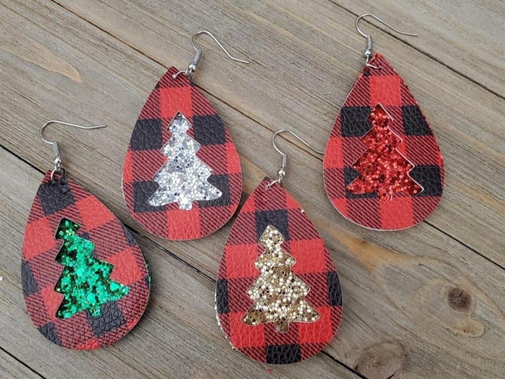 christmas leather earrings from jane