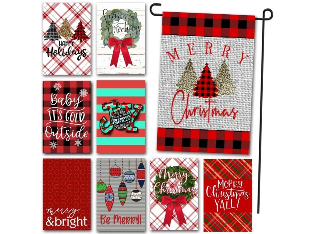 jane christmas garden flags with different designs
