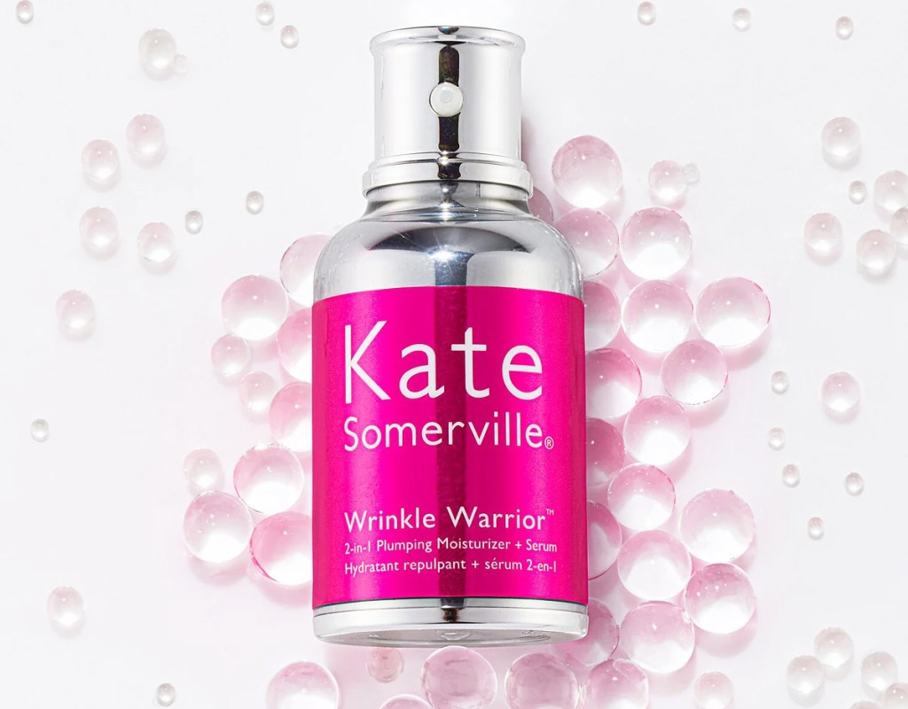 pink and silver bottle of Kate Somerville Wrinkle Warrior