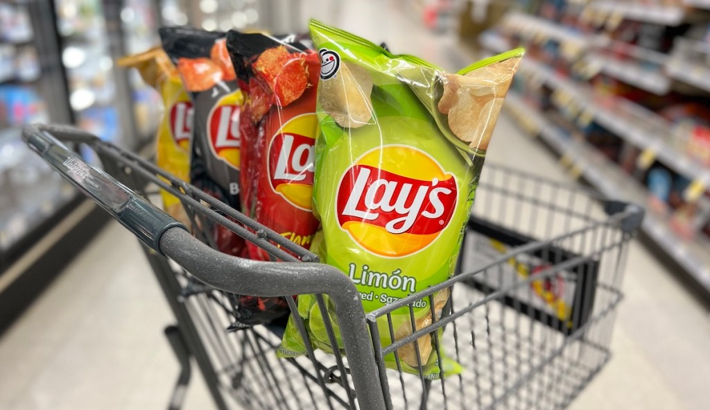 Lay's chips in a Walgreens cart