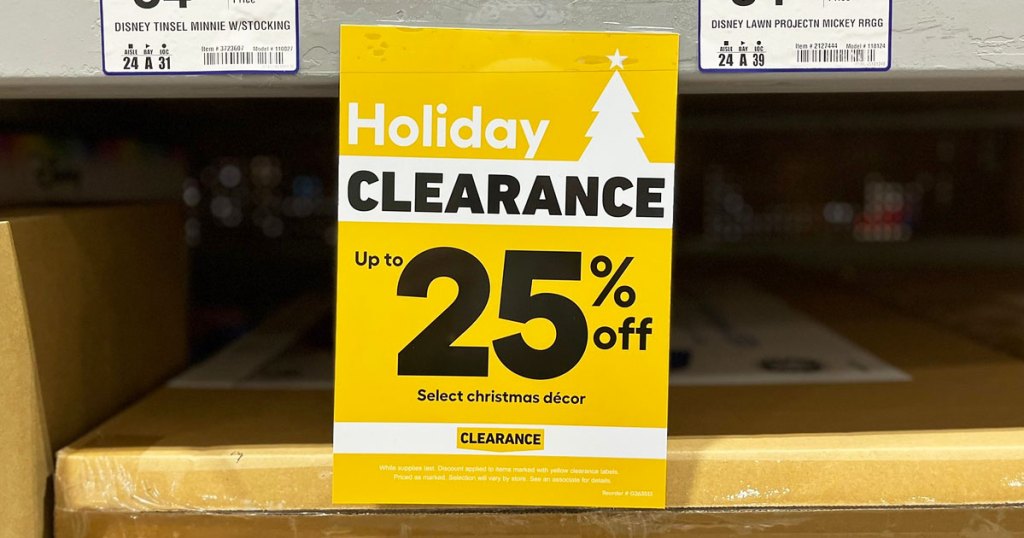 yellow 25% off clearance sign