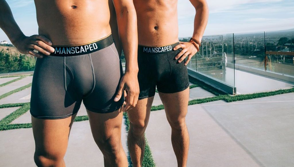 two men wearing boxers