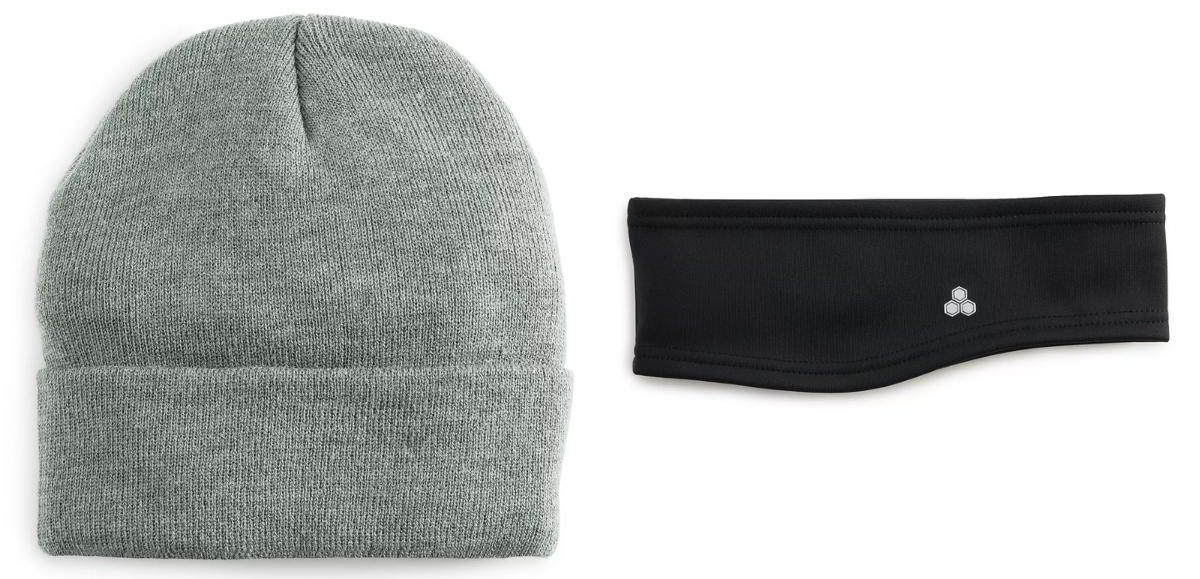 men's sonoma knit cap and tek gear headband