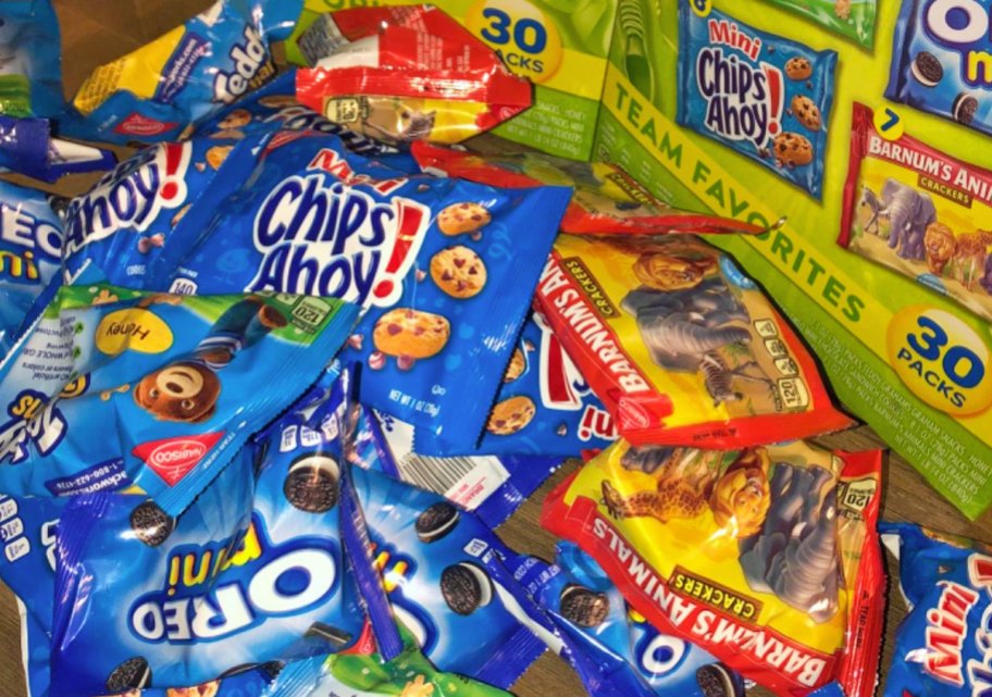 various bags of nabisco snacks