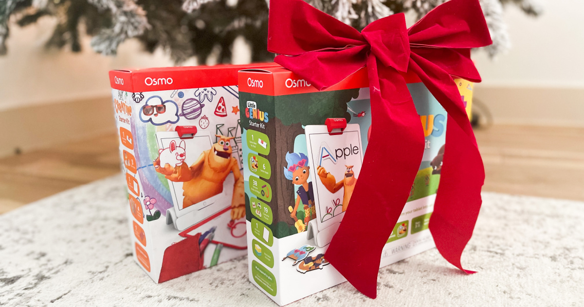 two OSMO brand kids starter kits under the tree