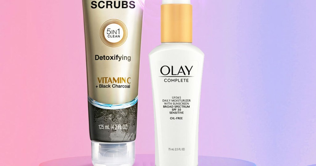 olay moisturizer and facial scrub