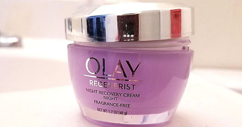 purple jar of olay moisturizer