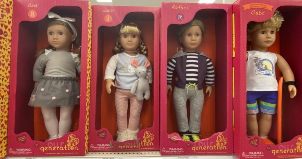 row of Our Generation dolls