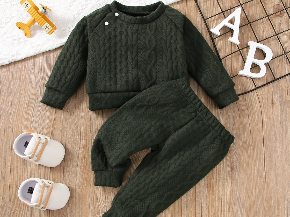 baby cable knit set