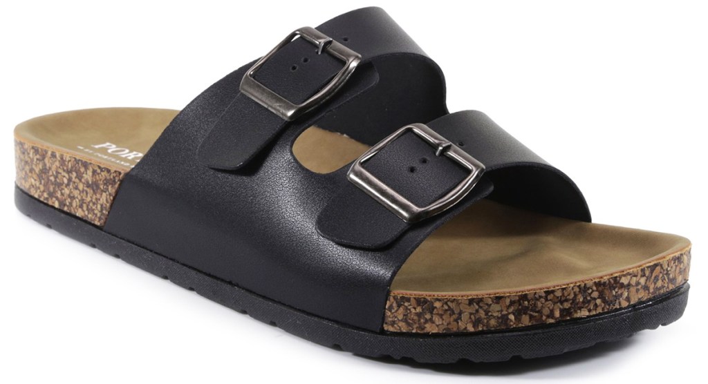 black footbed sandal