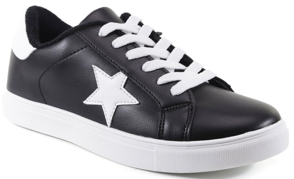black sneaker with white star