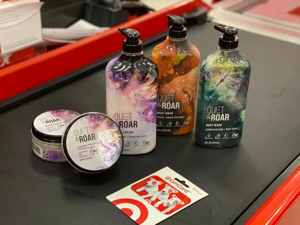 quiet and roar body care products with gift card at target