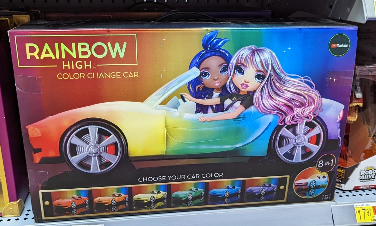 Voiture Décapotable Rainbow High Color Change - Avec éclairage 8 En 1 - Compatible Poupées 12 Pouces