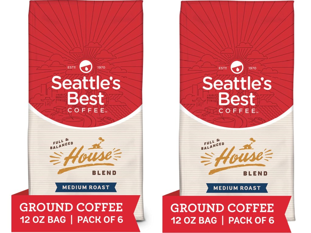 Seattle's Best Coffee House Blend Medium Roast Ground Coffee 12oz 6 Pack