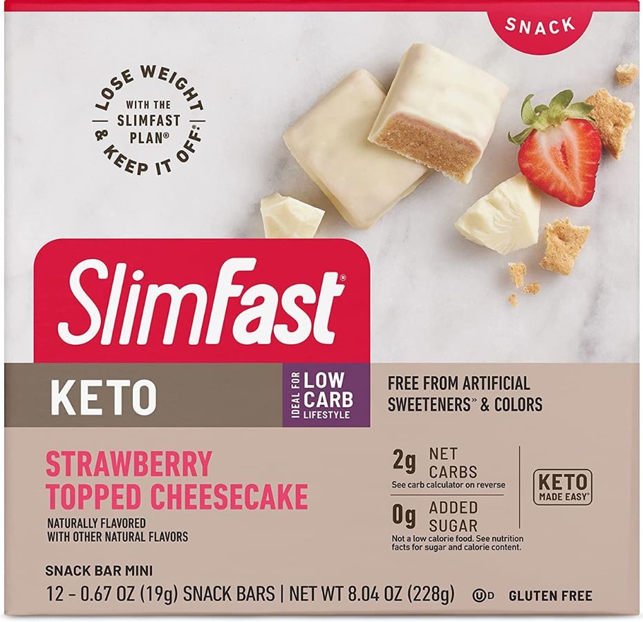 SlimFast Keto Snacks Strawberry Cheesecake Bars