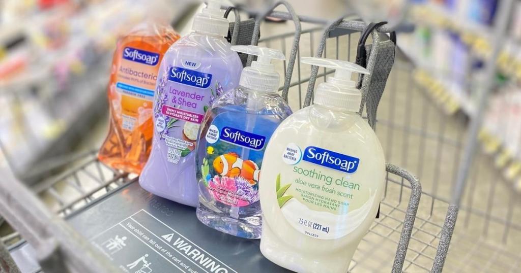 four softsoap hand soaps in cart