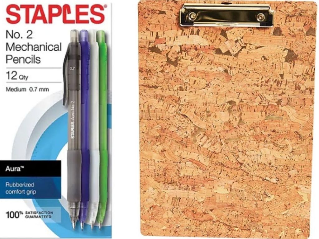 Staples Mechanical Pencils and Clipboard