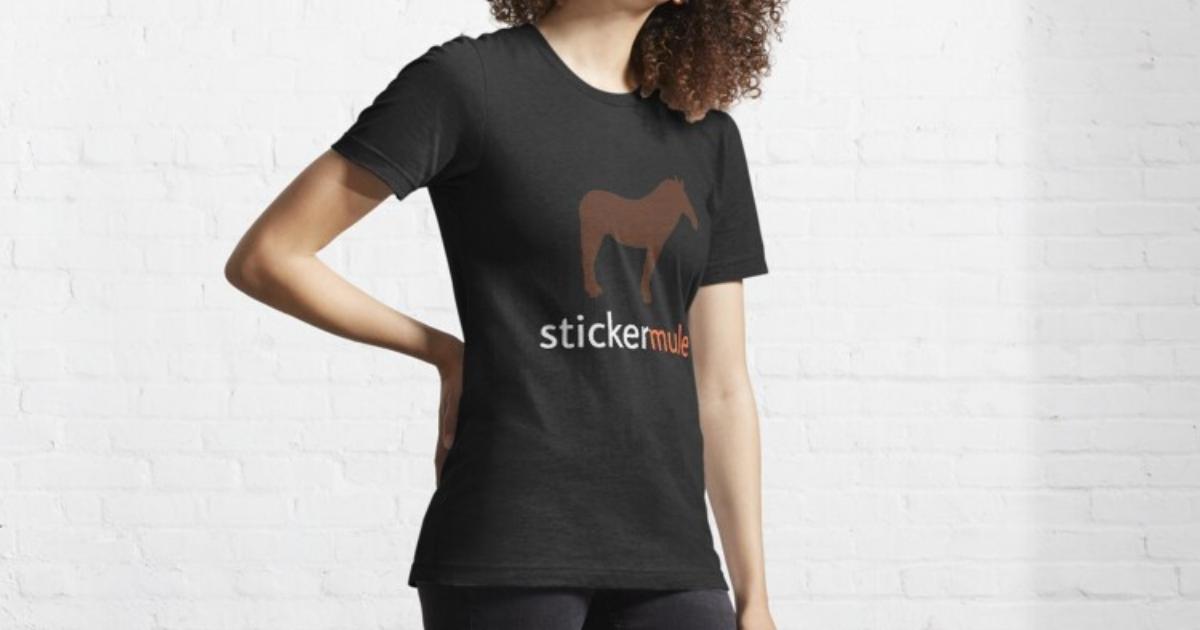 sticker mule black customized t shirt
