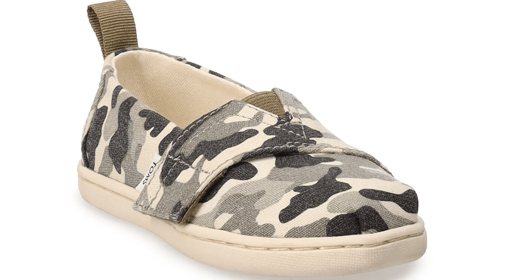 kids shoe with camouflaged design