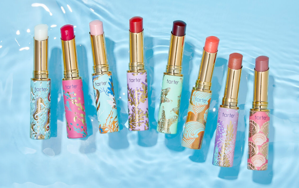 Tarte lip products in a row