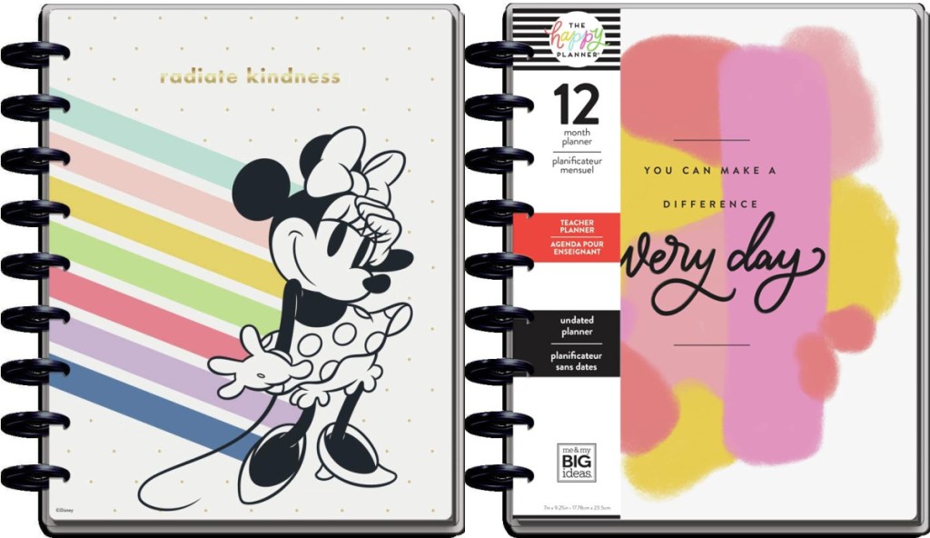 The Happy Planner Me & My Big Ideas Disney Classic Minnie Planner & Make a Difference Theme Teacher Planner