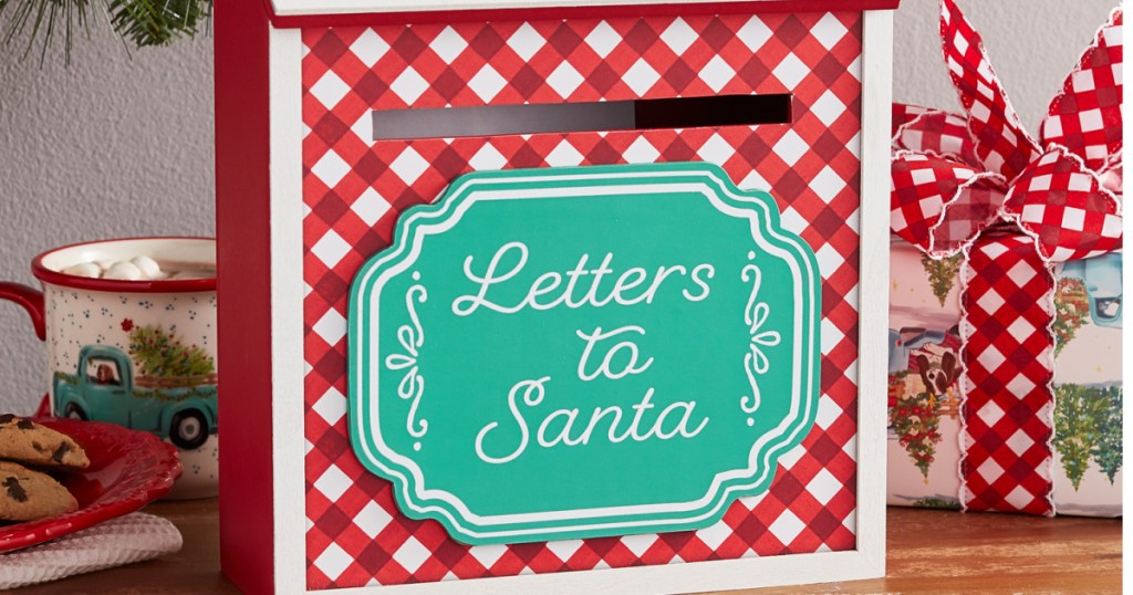 The Pioneer Woman Red Letters to Santa Decorative Tabletop Mailbox