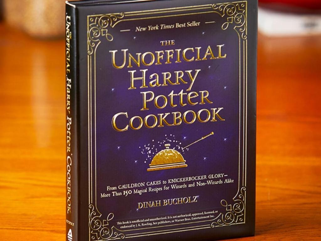 the unofficial harry potter cookbook on table