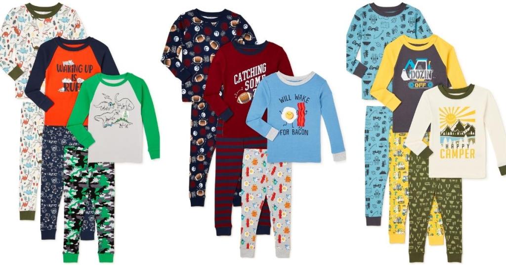 toddler boys 6 piece pajama sets