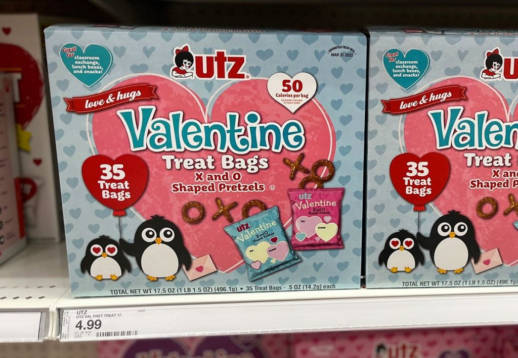 UTZ Valentine's X and O Shaped Pretzels 35-Count Treat Bags