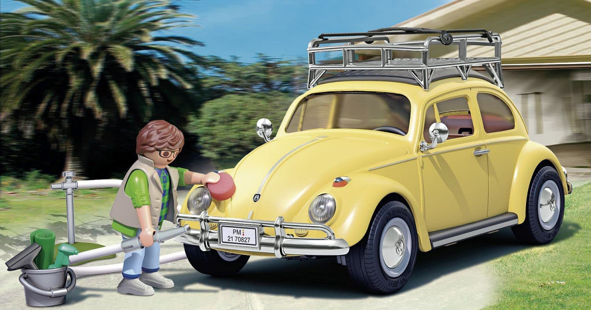 little yellow VW bug toy car