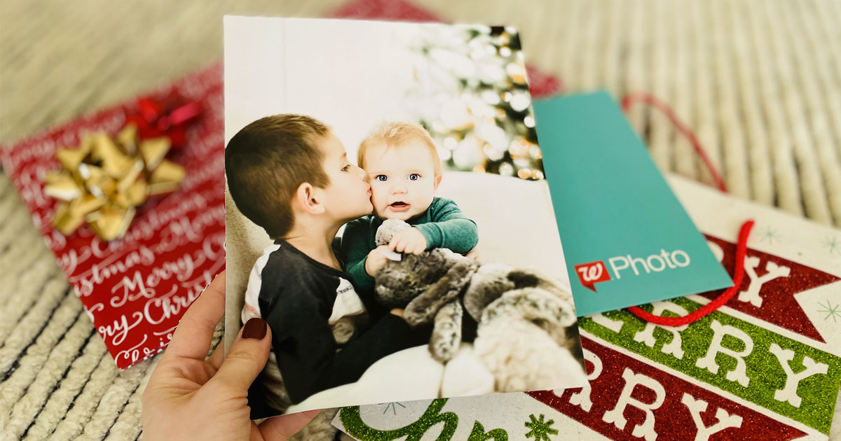 8x10 photo with christmas gift bags