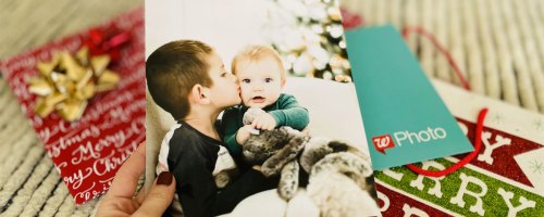 8x10 photo with christmas gift bags