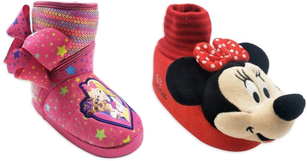 JoJo Siwa slippers and Minnie Mouse slippers