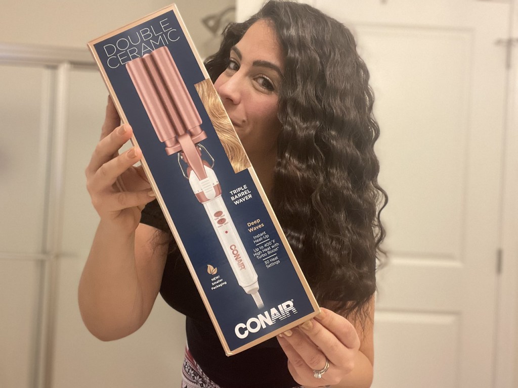 Woman with Conair Waver