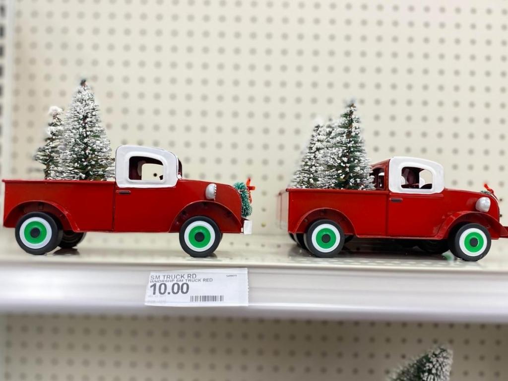 wondershop small red truck decorative figurine in store
