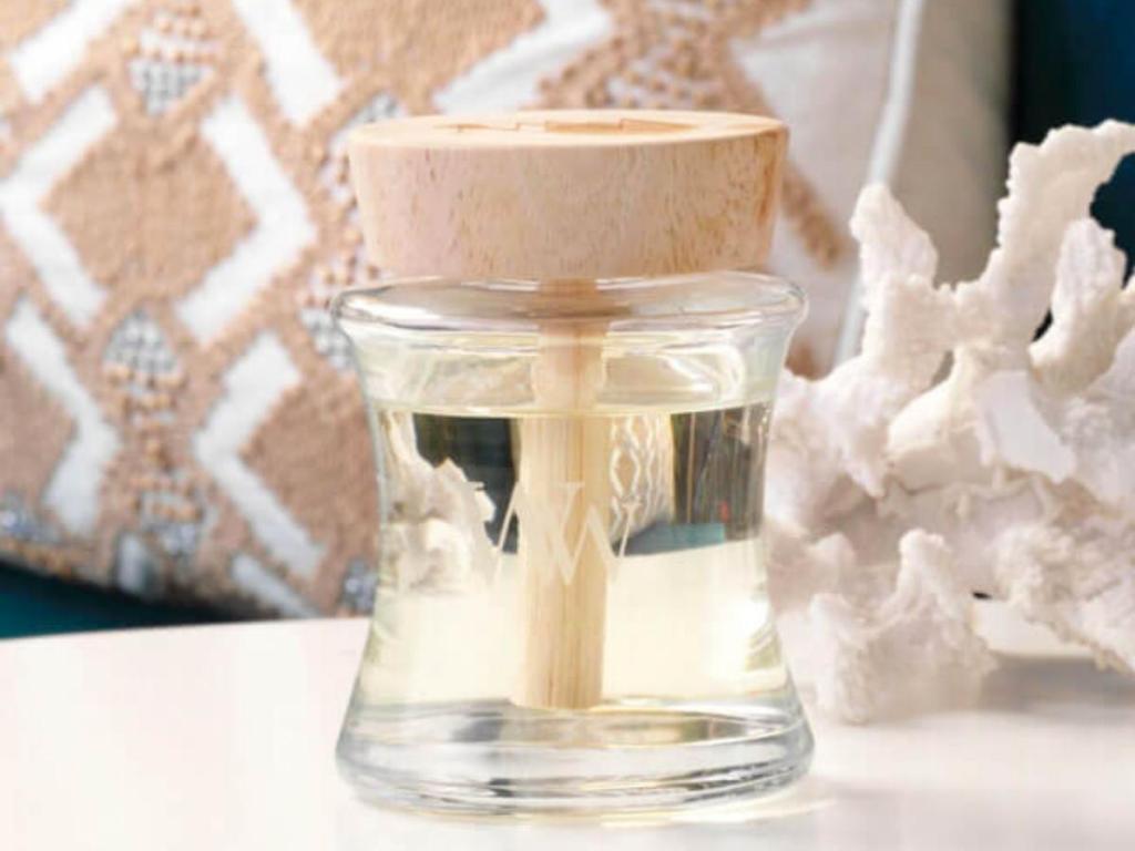 woodwick fragrance diffuser on table