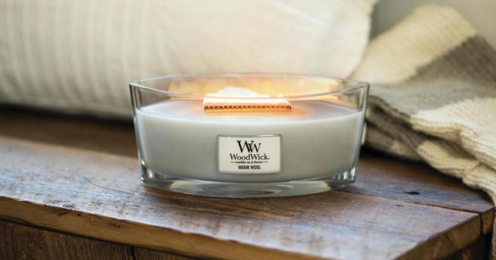WoodWick Warm Wool Ellipse Candle