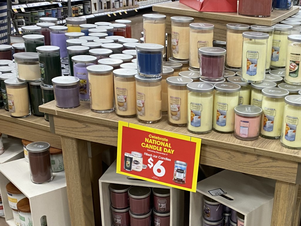 Yankee Candle display in kroger store