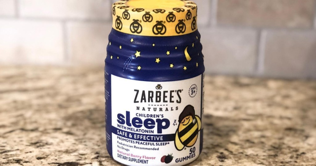 Zarbee's Sleep Gummies on counter