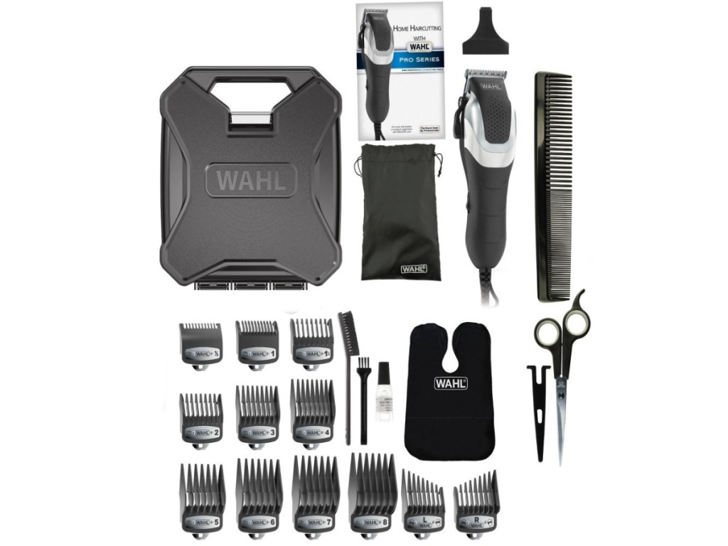 ahl Clipper Pro Series Hair Cutting Kit w_ Self Sharpening Blades & Premium Guide Comb