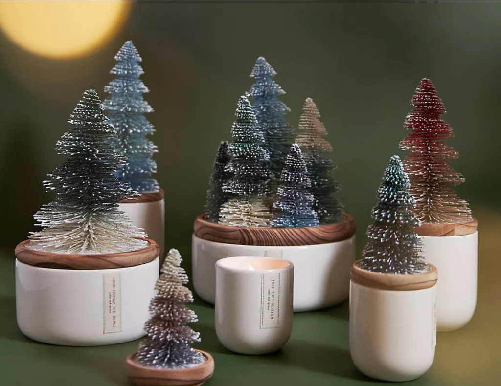 bottle brush tree candles from Anthropologie
