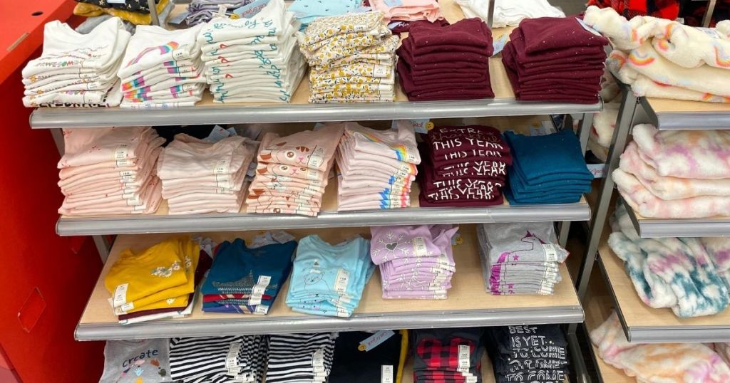  cat & jack tees on display in store