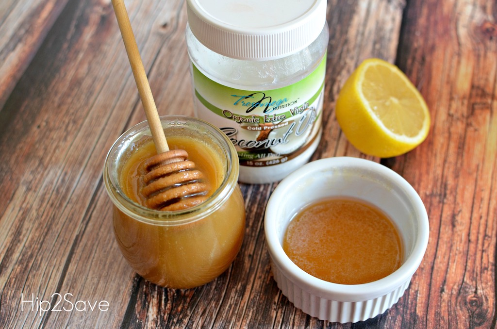coconut oil and honey with lemon 