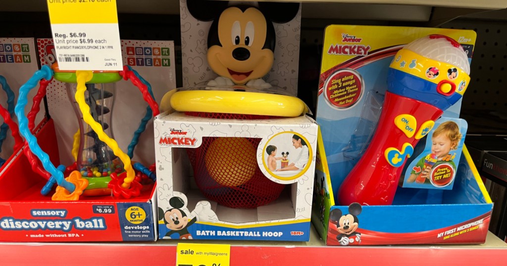 basketball hoop bath toy on shelf