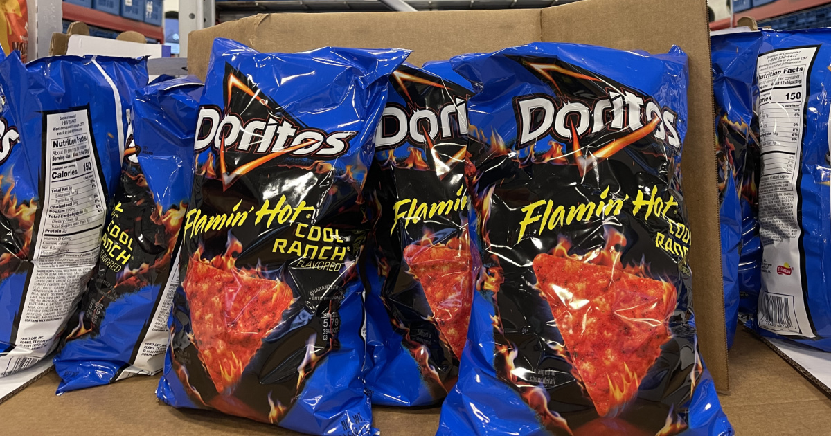 bags of flamin hot cool ranch doritos